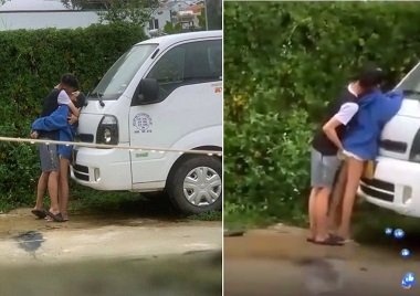 Đoạn clip ghi lại cảnh cặp đôi địt nhau giữa đường