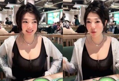 Em có bầu ngực lớn nổi quá, thế là em đã không kiềm chế được và thể hiện luôn